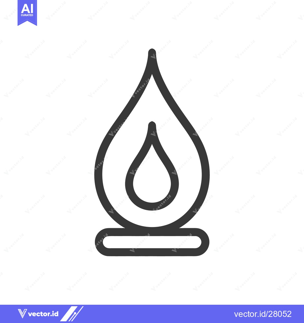 Premium Vector dari A simple stylized illustration representing a burning flame with detai
