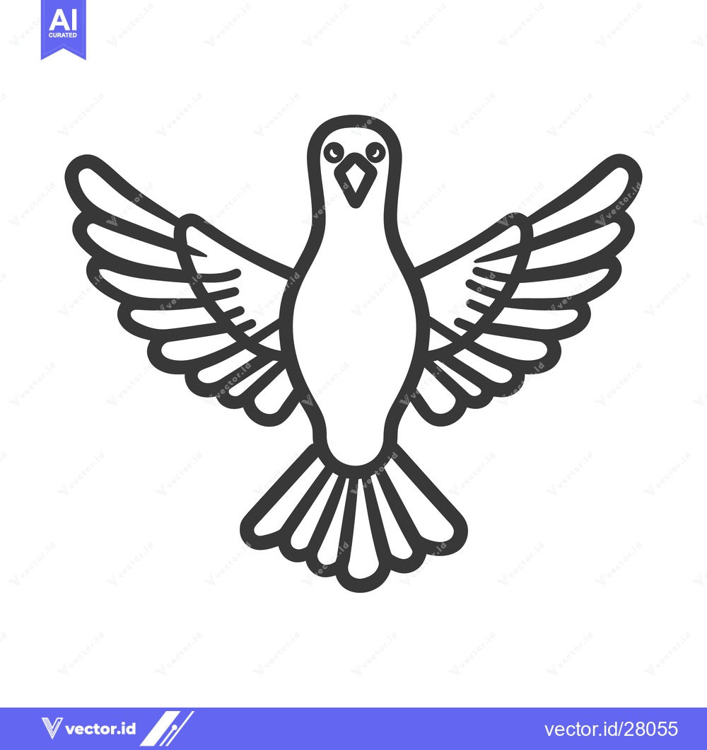 Premium Vector dari A simple black and white line drawing of a dove