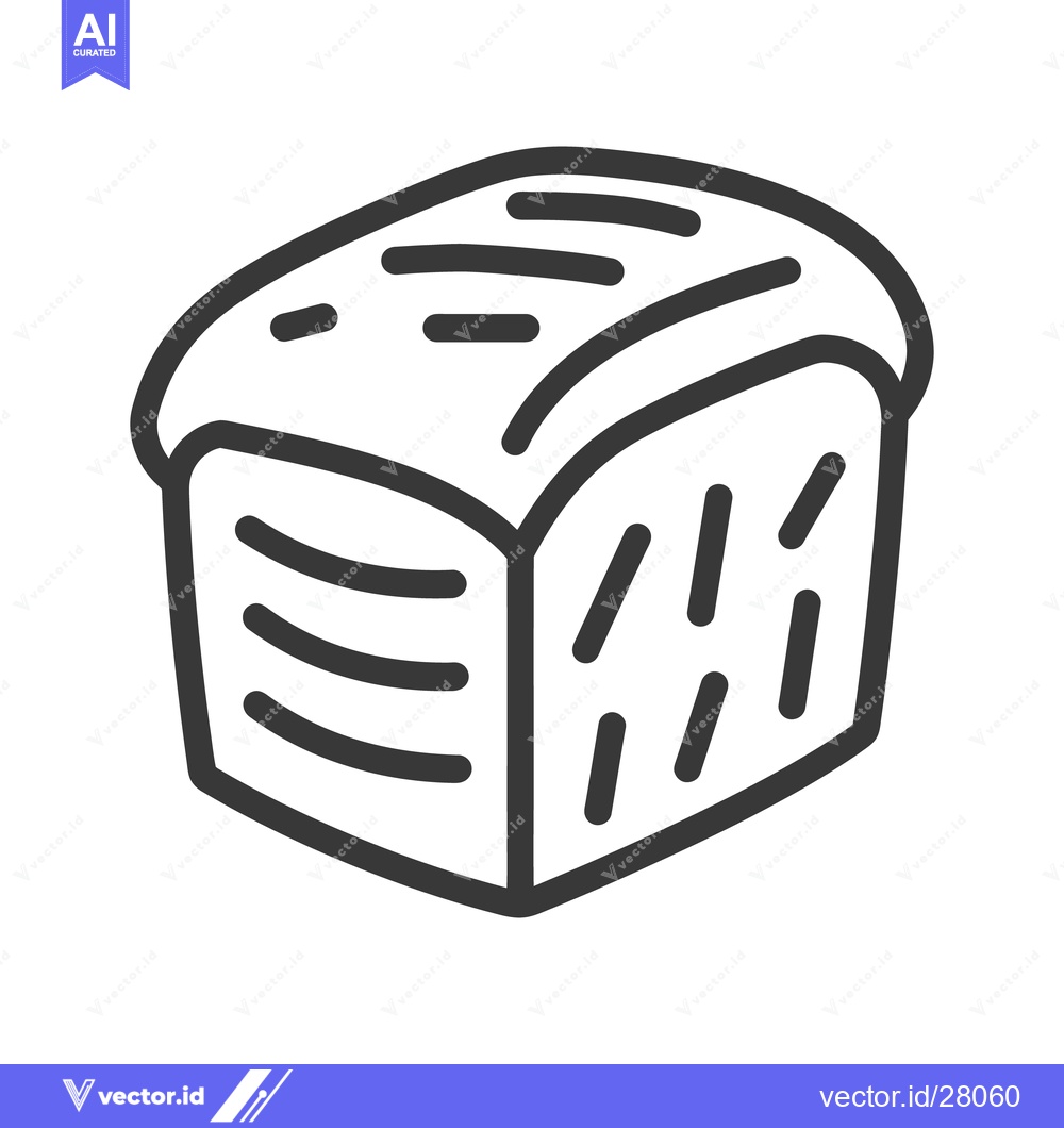Premium Vector dari A simple loaf of freshly baked bread illustration is visible