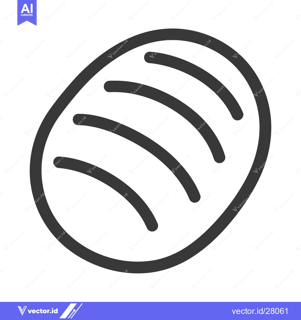 Premium Vector dari The image depicts a loaf of bread with curved lines