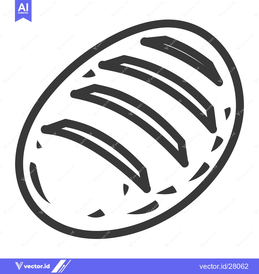 Premium Vector dari A simple illustrated loaf of baked bread with decorative cuts