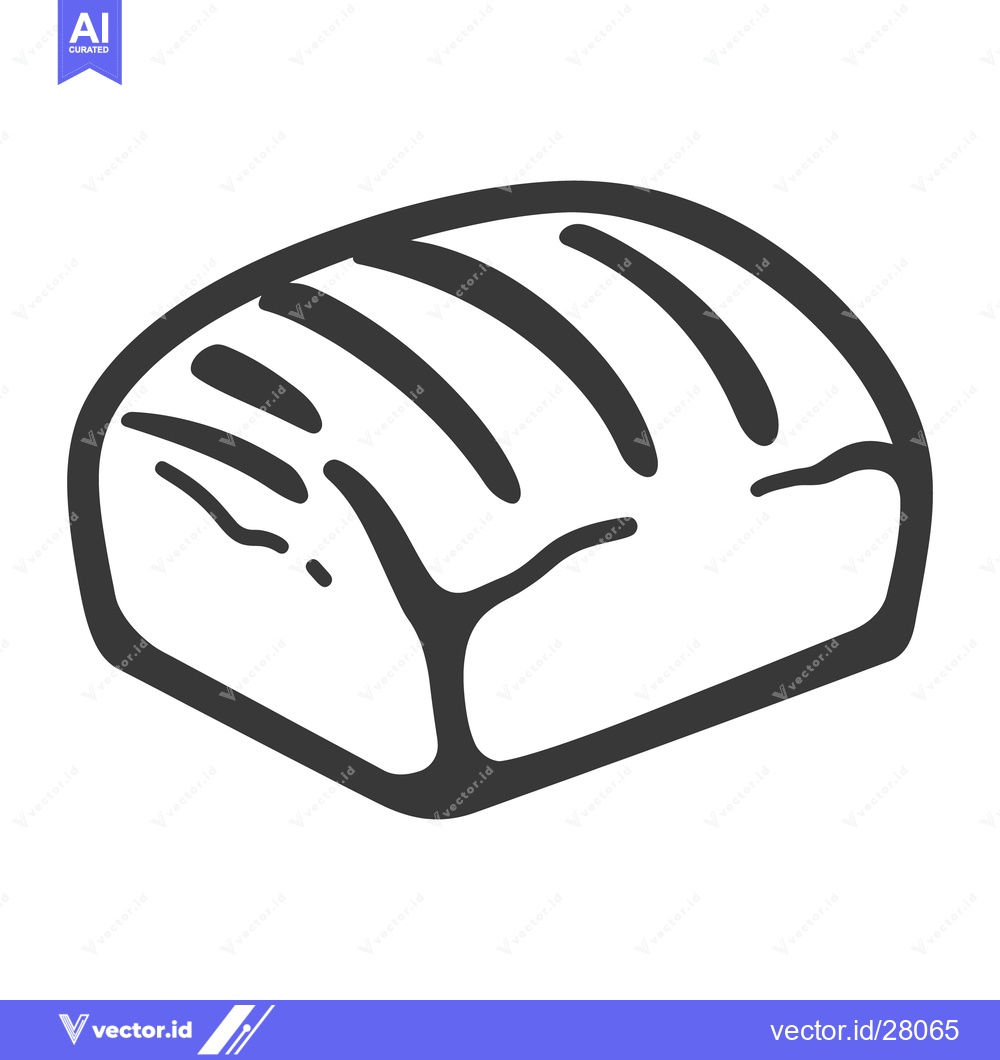 Premium Vector of A simple drawing of a small loaf of bread