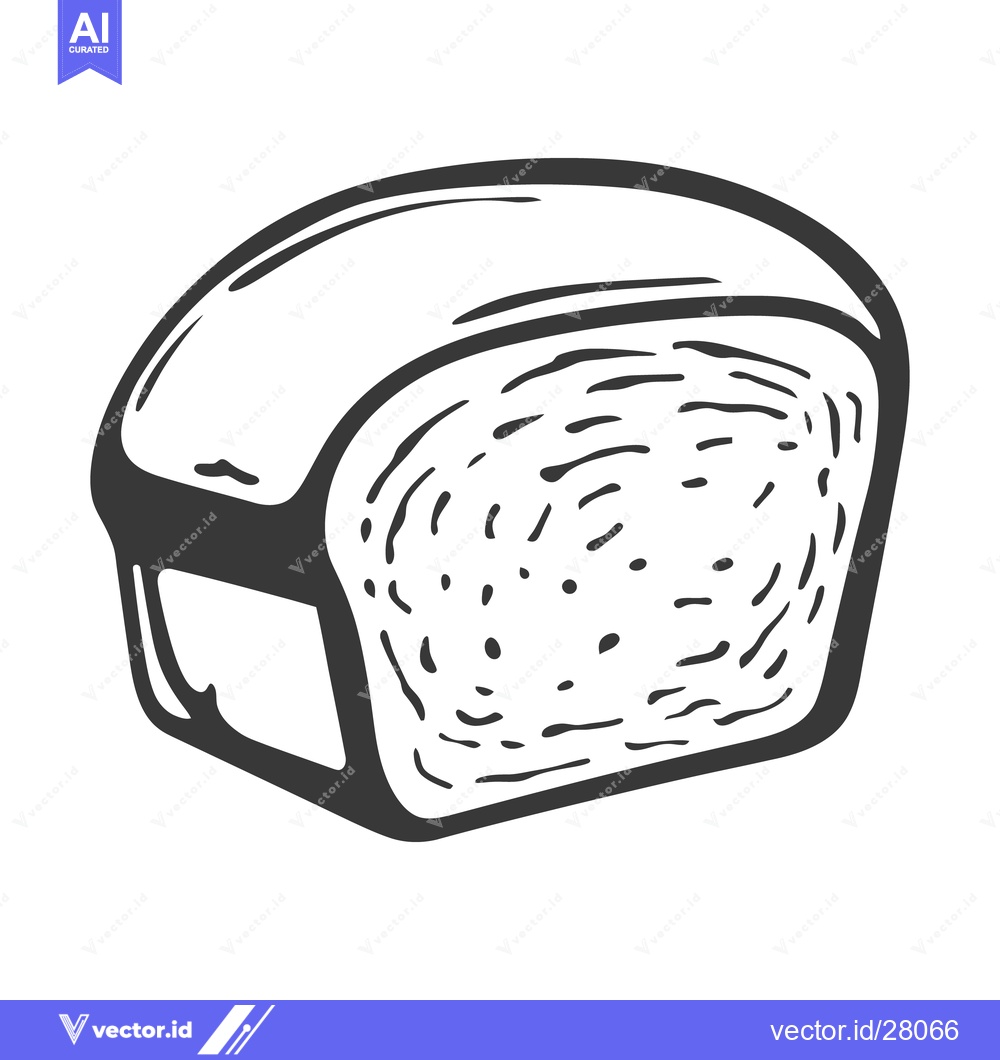 Premium Vector dari A black and white illustration of a loaf of bread