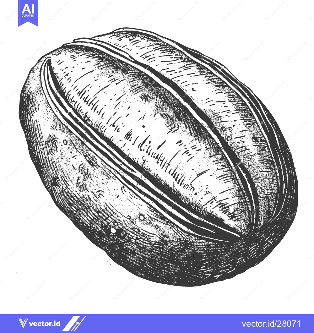 Premium Vector dari Detailed Engraving of a Single Rye Bread Loaf