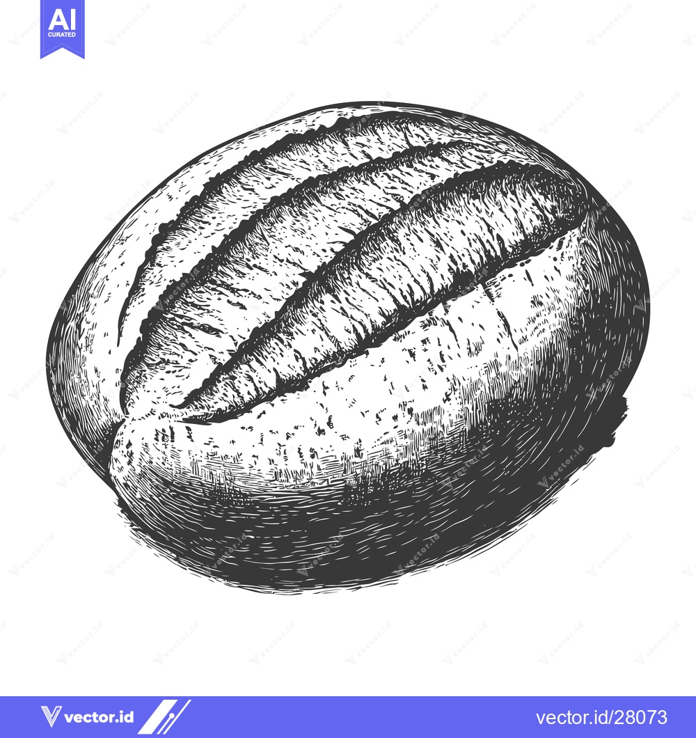 Premium Vector dari A Detailed Drawing Of A Round Loaf Of Bread