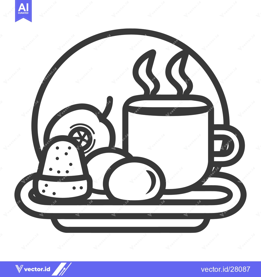 Premium Vector dari A simple image of breakfast served on a tray