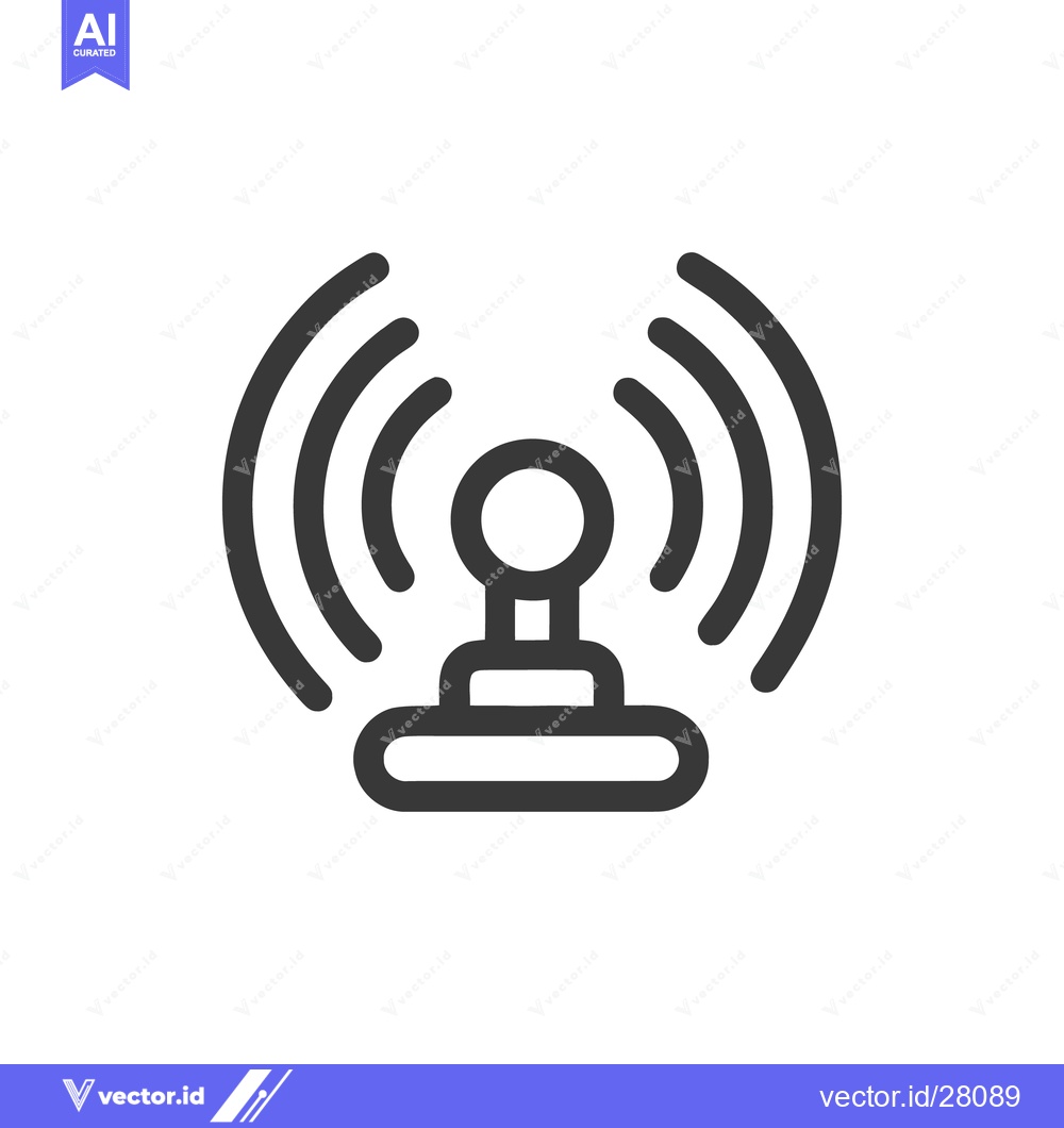 Premium Vector dari Minimalist Wireless Signal Icon: Bold Outline, Clean Design, Modern Co