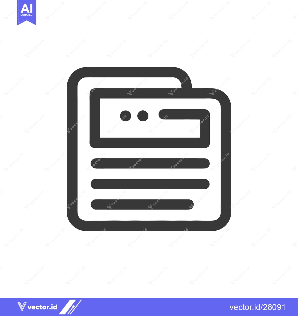 Premium Vector dari Stacked Document Icon: Bold Outline, Data Representation, Modern Desig