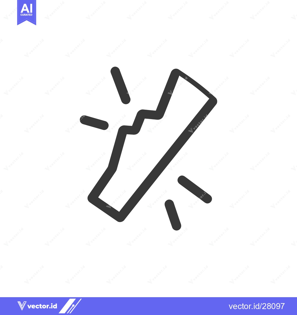 Premium Vector dari A stylized graphic showing a broken object and impact lines