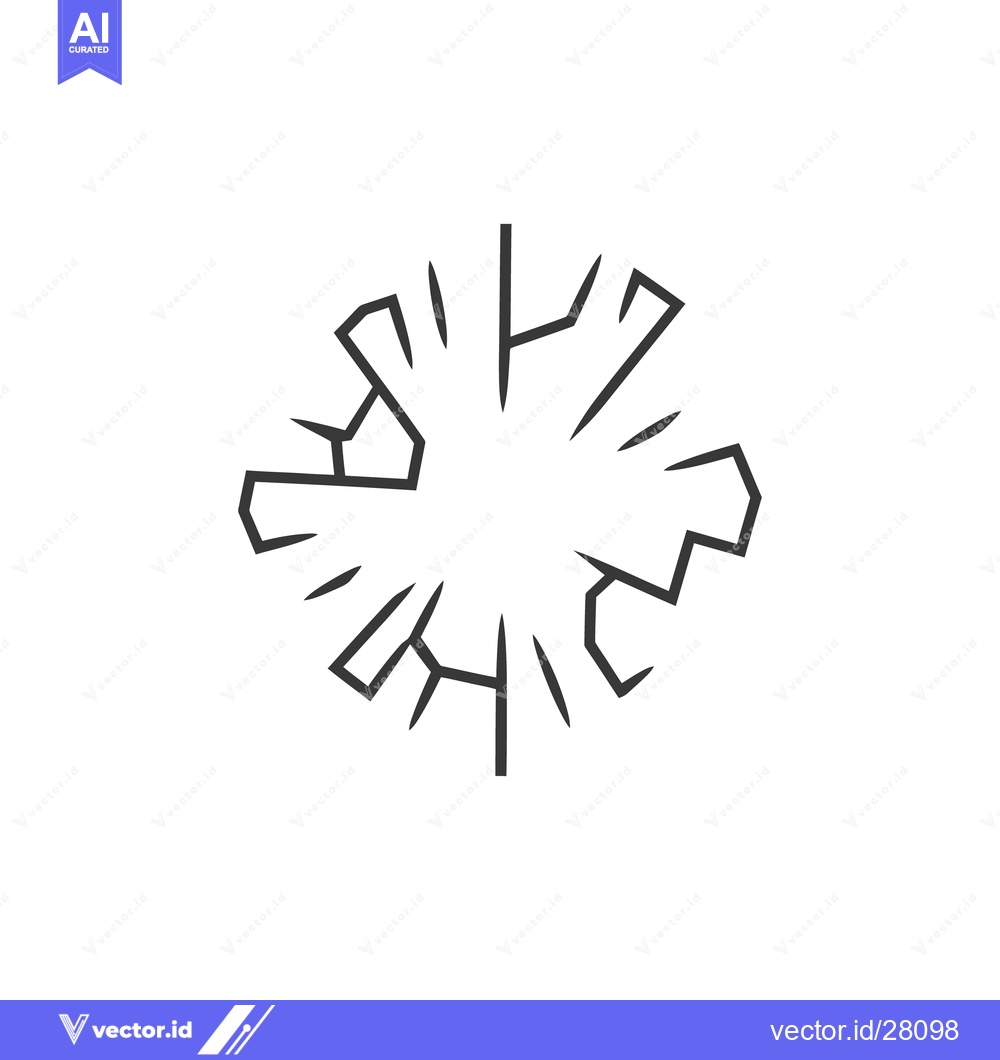 Premium Vector dari A graphic depiction of shattered glass with sharp cracks outward