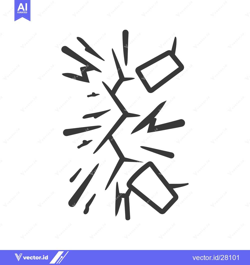 Premium Vector of An abstract illustration depicting a shattered or cracked surface visu
