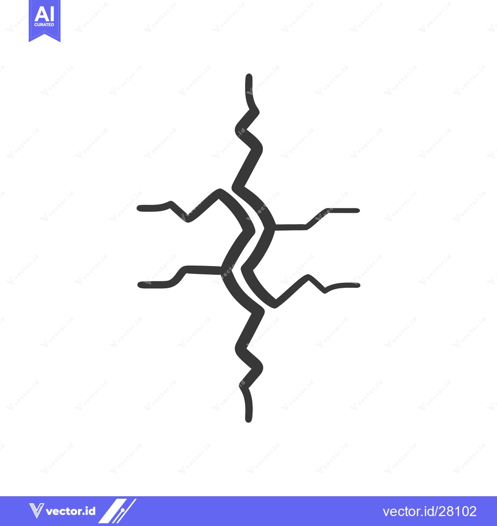Premium Vector of The image depicts a cracked line design on a white background