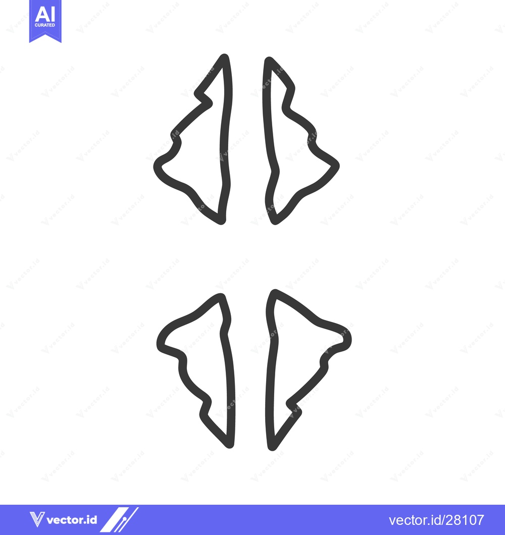 Premium Vector dari Symmetrical Abstract Geometric Shapes Depicted Using Thick Black Lines
