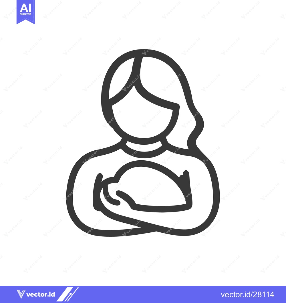 Premium Vector dari A simple line drawing of a woman holding an object