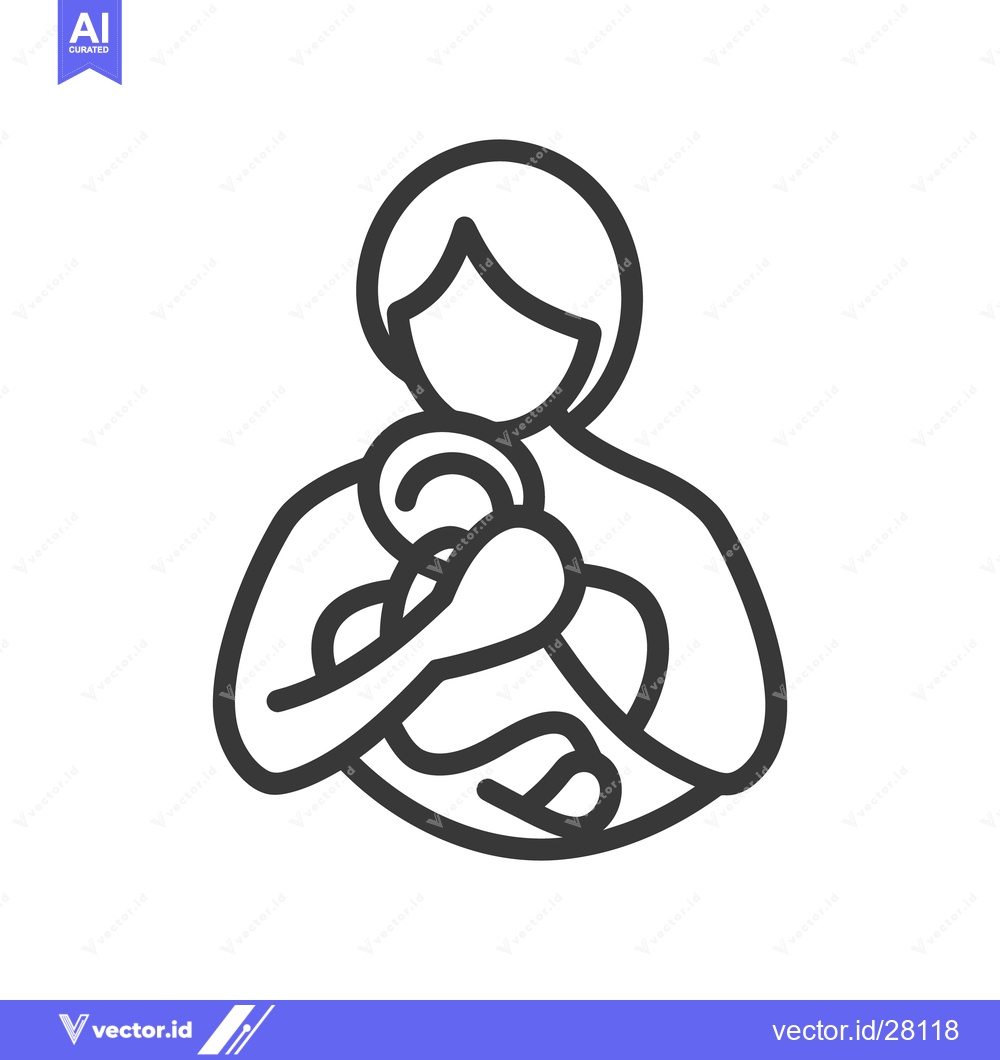 Premium Vector dari A stylized illustration of a mother holding her baby