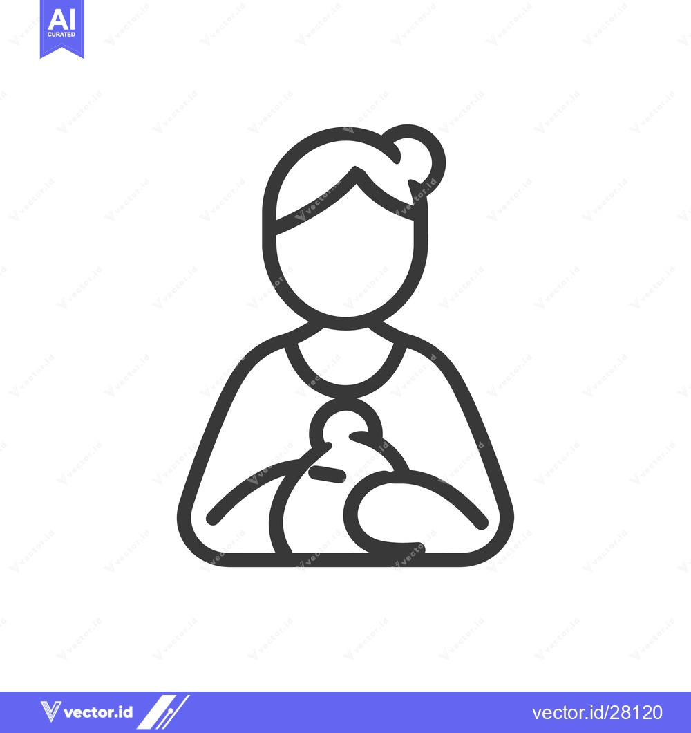 Premium Vector of Woman Breastfeeding Her Baby in a Minimalist Line Drawing