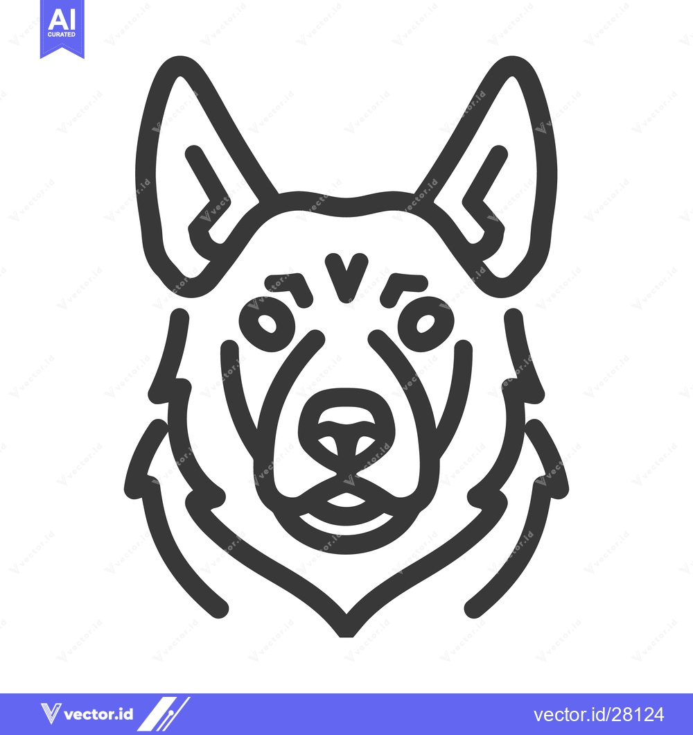 Premium Vector of A simple illustrative line drawing depicting a canine face