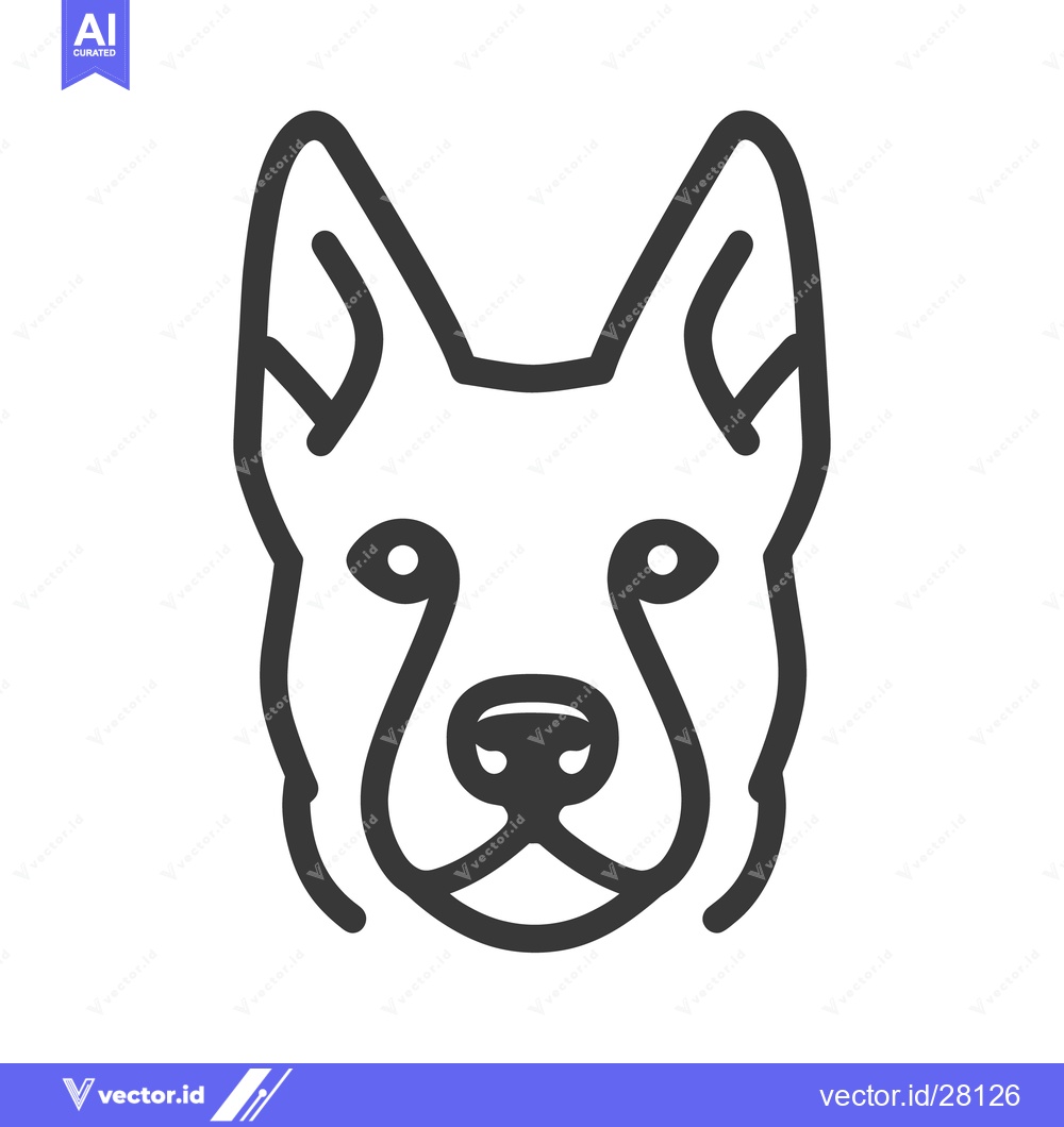 Premium Vector of Simple Line Drawing Depicting the Head of a Canine