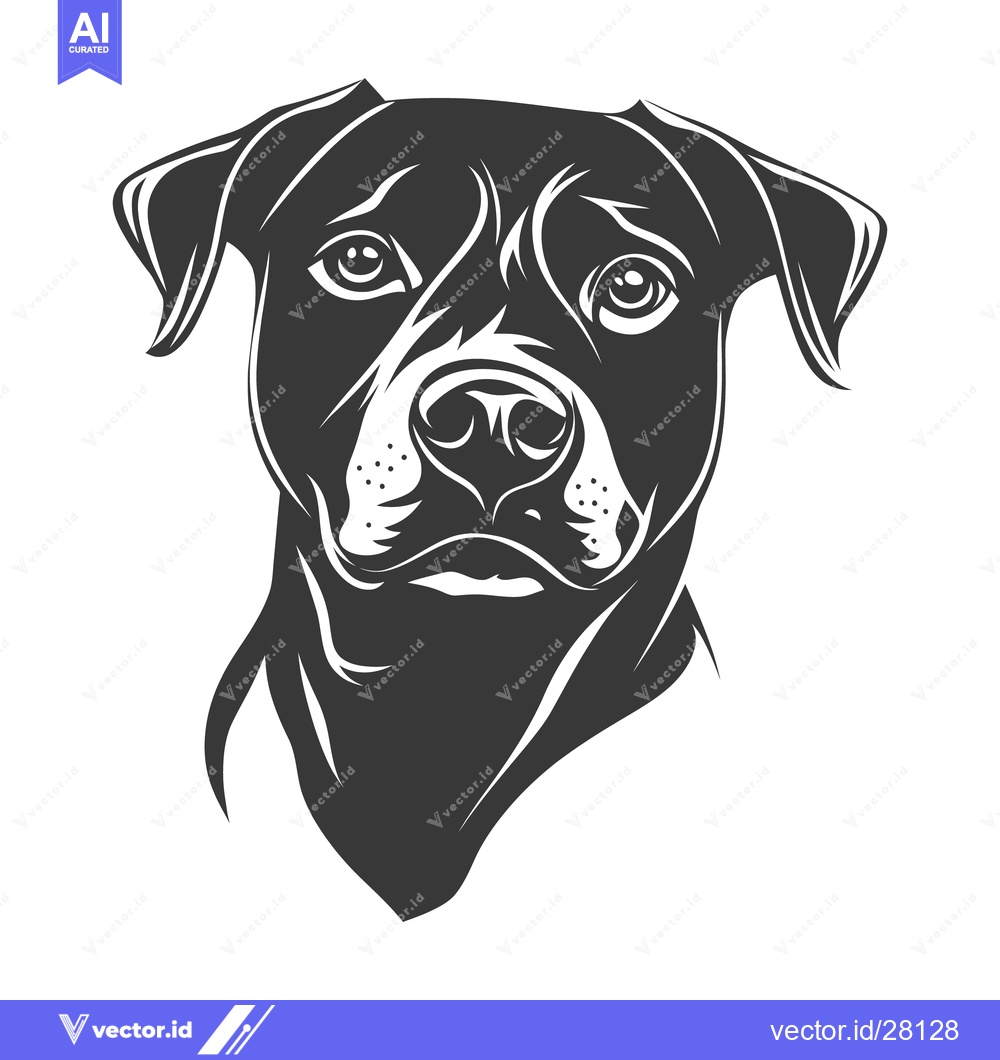 Premium Vector of A monochrome portrait depicting a dog looking directly at the viewer