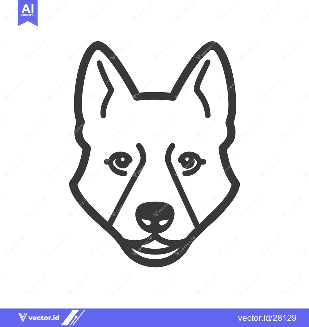 Premium Vector of A graphic representation of a dog head with distinctive features