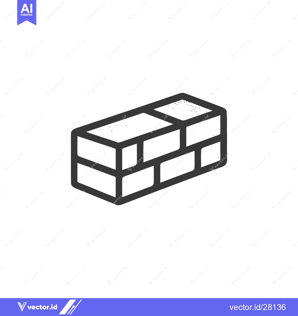 Premium Vector dari Isometric Brick Wall Section Icon with Subtle Texture Detail