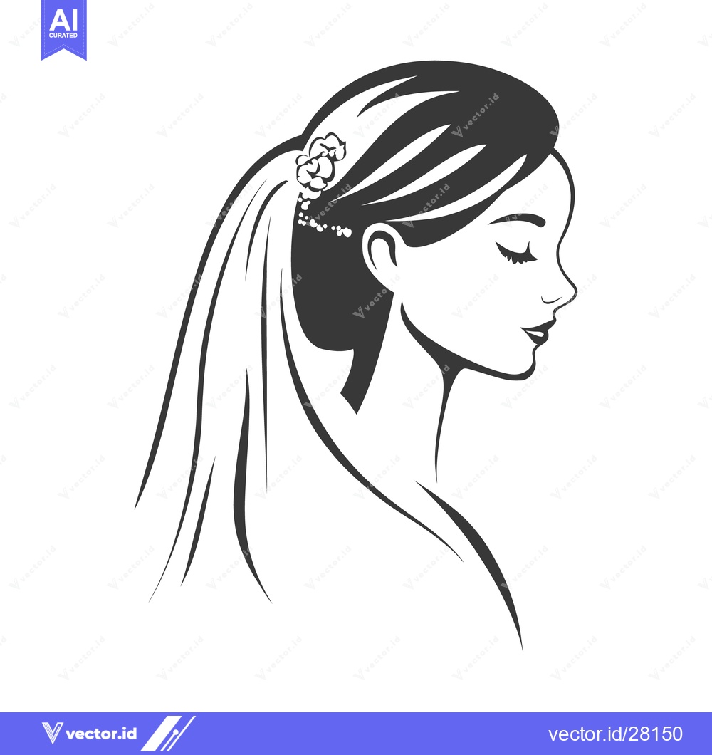 Premium Vector dari A beautiful woman is wearing a veil and hair ornament