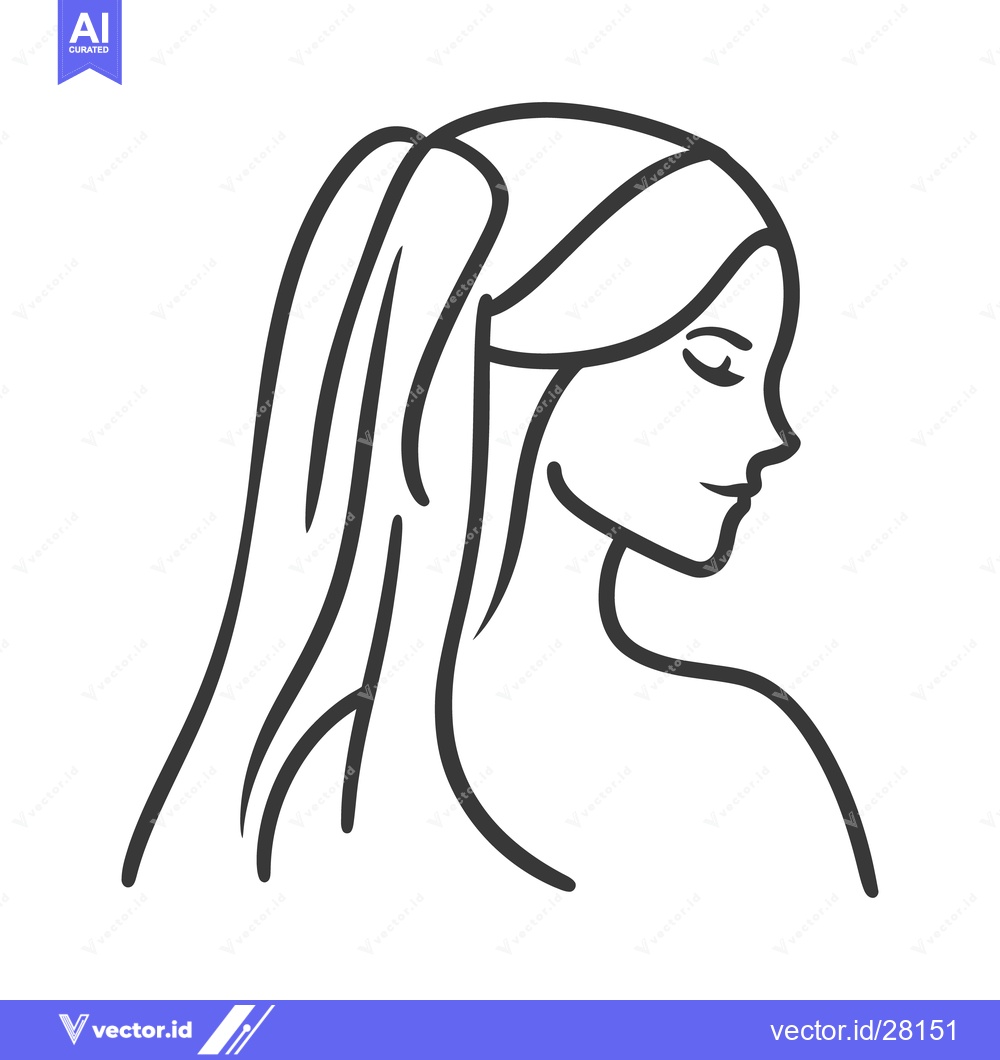 Premium Vector of Simple black and white line drawing of a woman profile