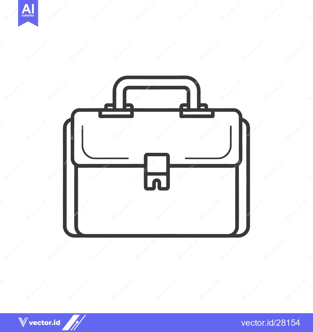 Premium Vector dari A simple outlined graphic of a professional business briefcase