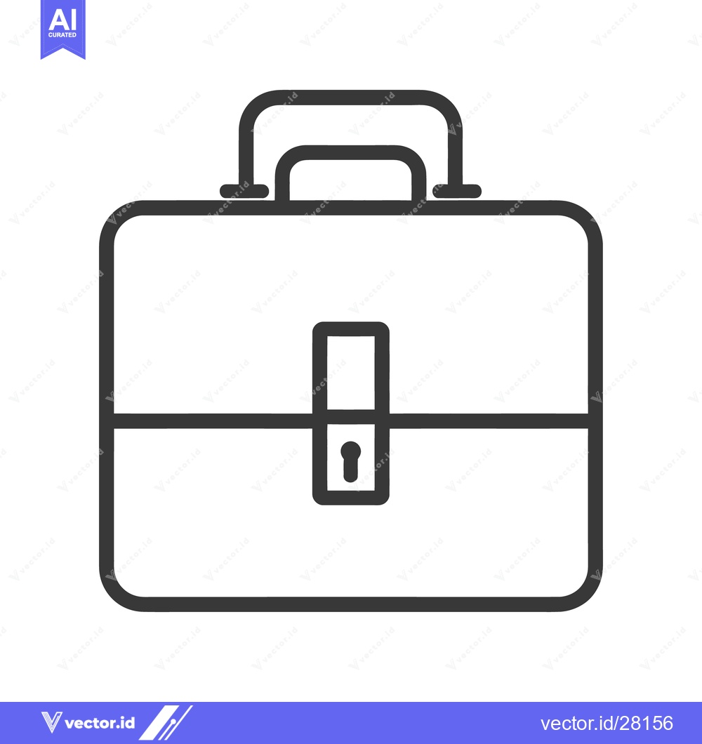 Premium Vector of A Simple Line Drawing Depicting A Business Style Briefcase