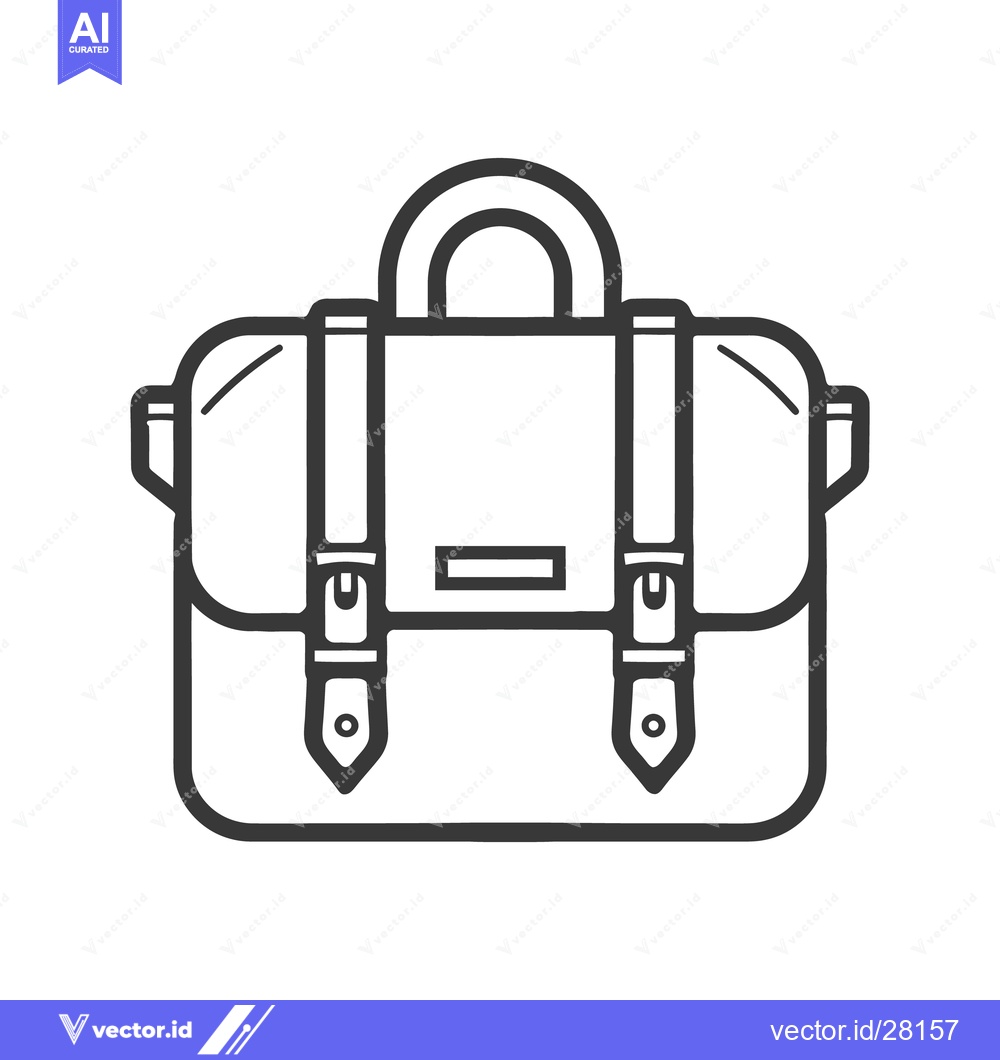 Premium Vector dari A simple line drawing of a satchel with straps and handle