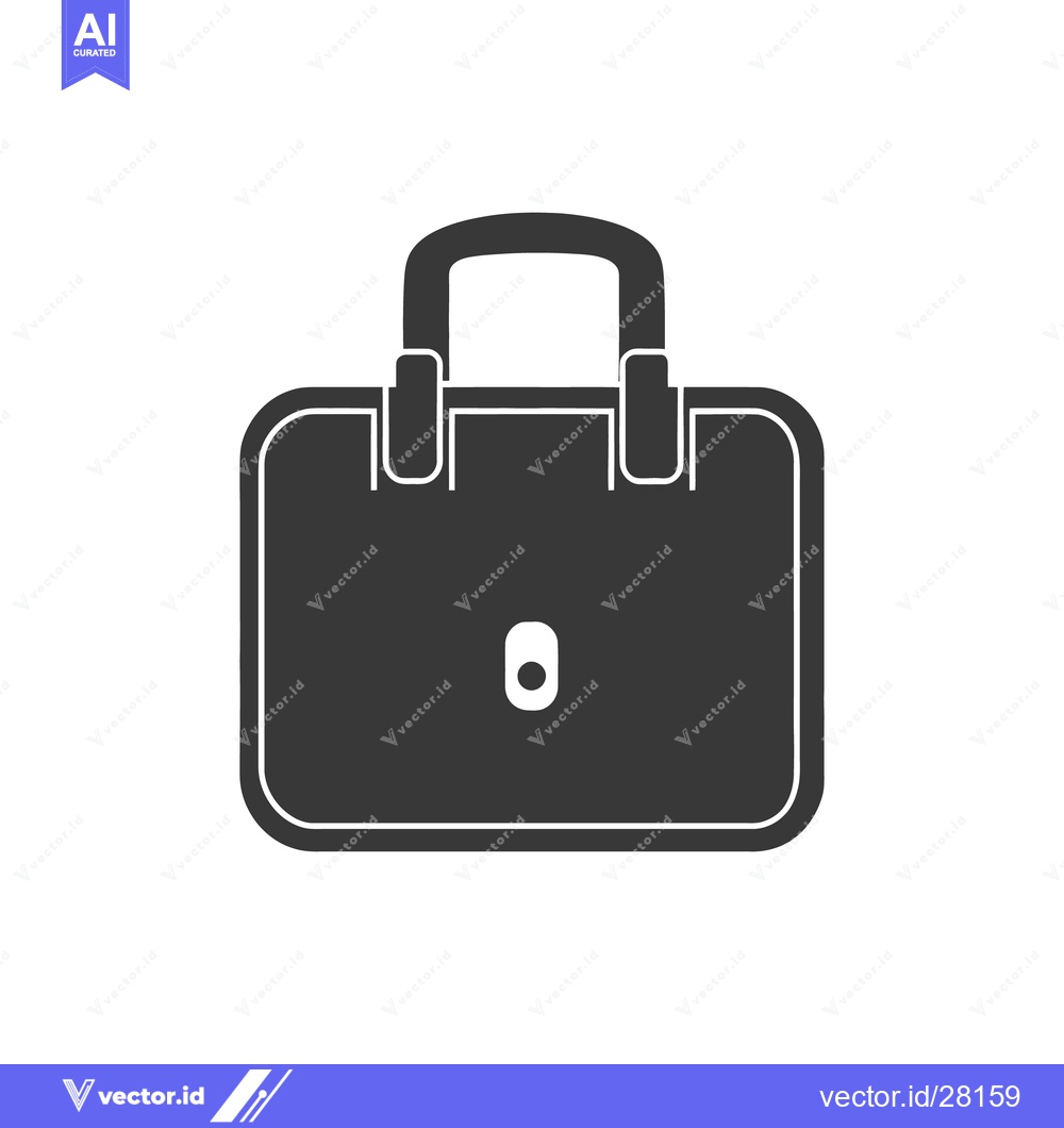 Premium Vector of A simple monochrome illustration of a business or travel briefcase