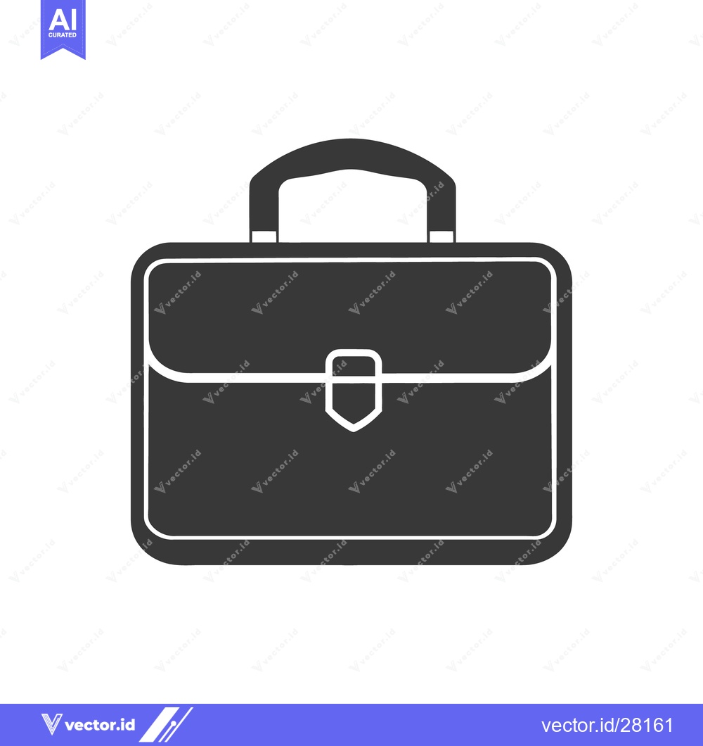 Premium Vector dari A simplistic illustration of a black briefcase with a handle