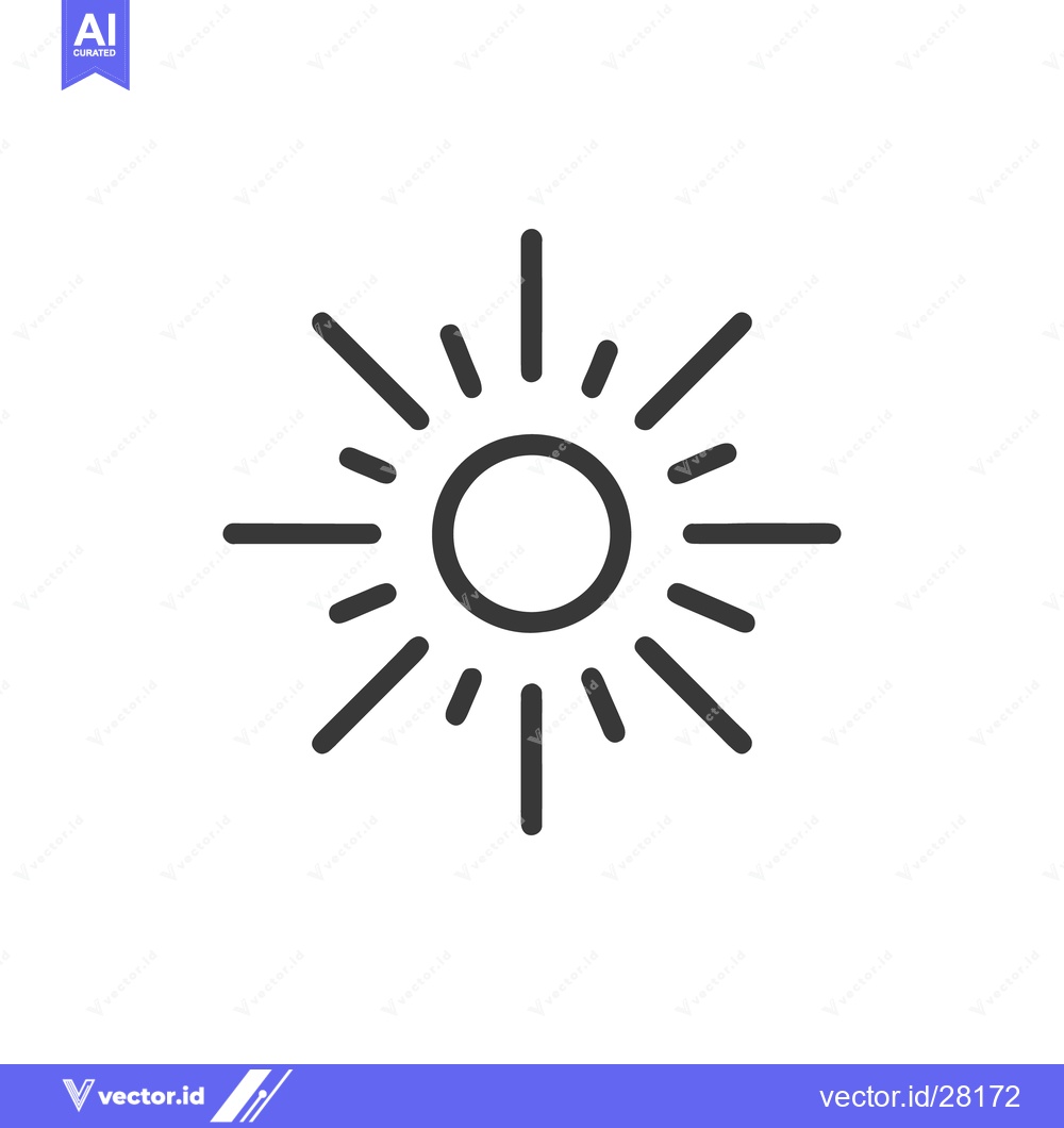 Premium Vector dari Minimalist Sun Icon with Radiating Rays on White Background