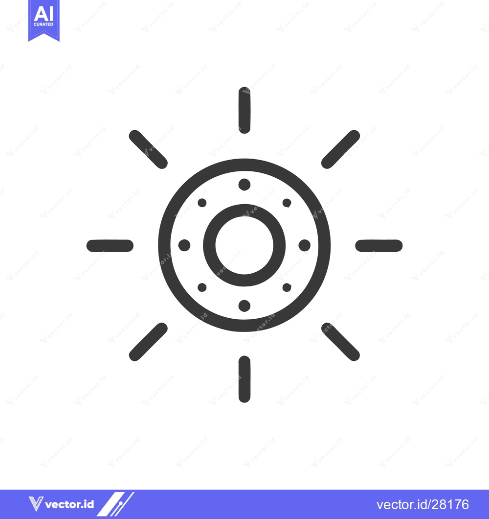 Premium Vector dari Minimalist Sun Icon with Dots, Rays, and Circular Design on White