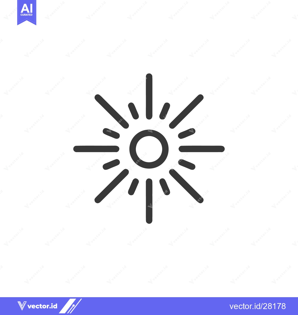 Premium Vector dari Minimalist Sun Icon with Radiating Rays on White Background