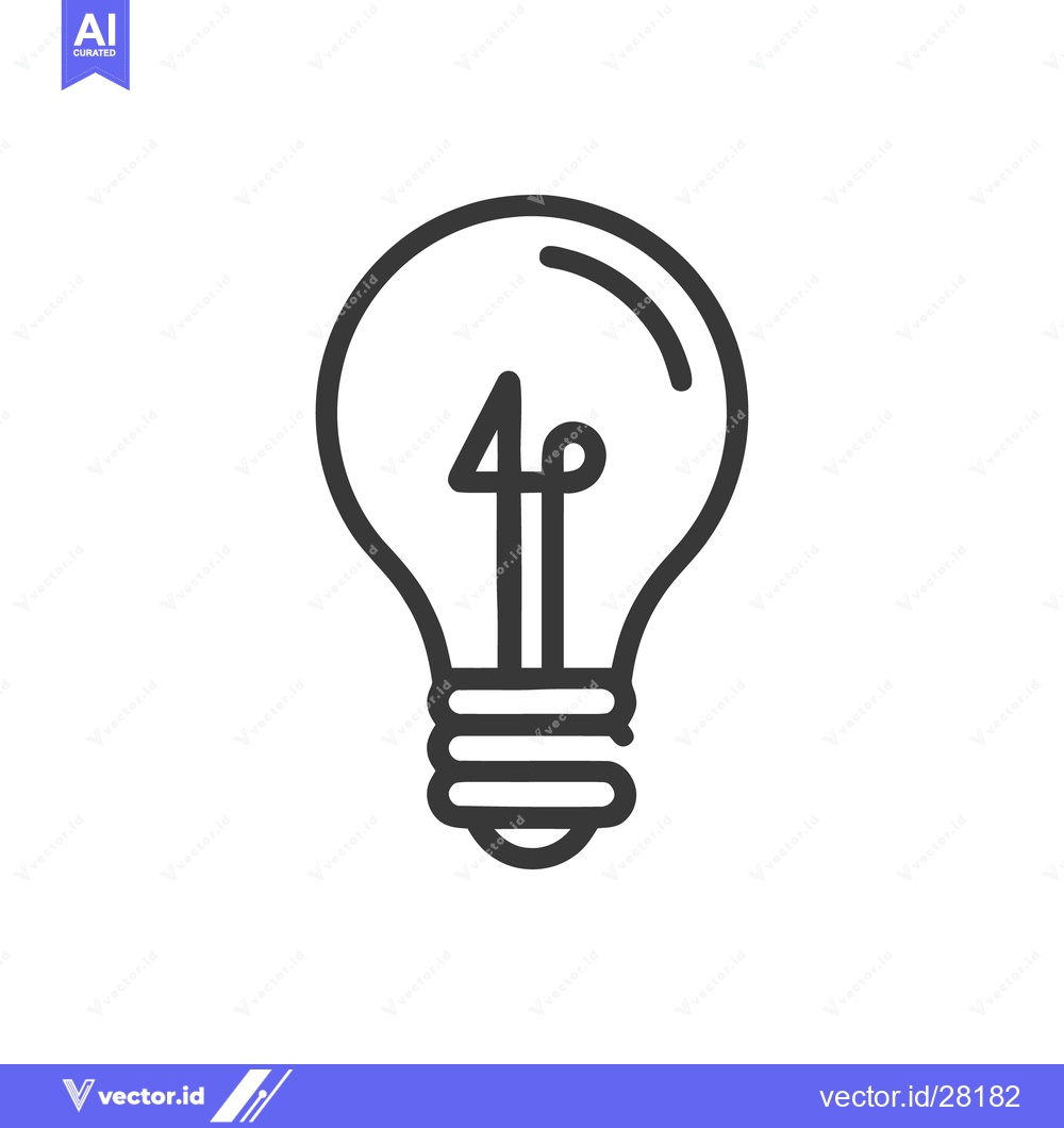 Premium Vector dari Minimalist Lightbulb Icon: Idea Generation and Innovation Symbol