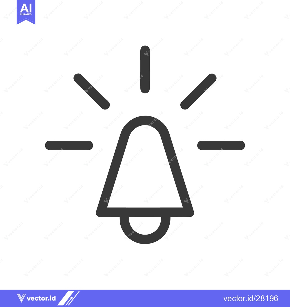 Premium Vector dari Alert Bell Icon with Radiating Lines, Notification Symbol, Minimalist