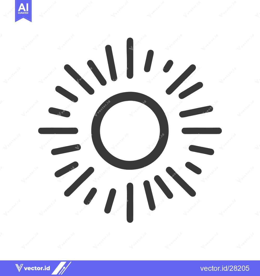 Premium Vector dari Stylized Sun Icon with Radiating Rays on White Background