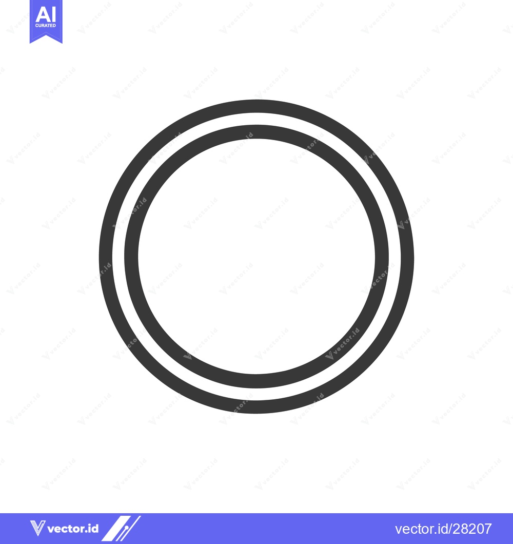 Premium Vector dari Double Ring Graphic: Simple Circular Design on White Background