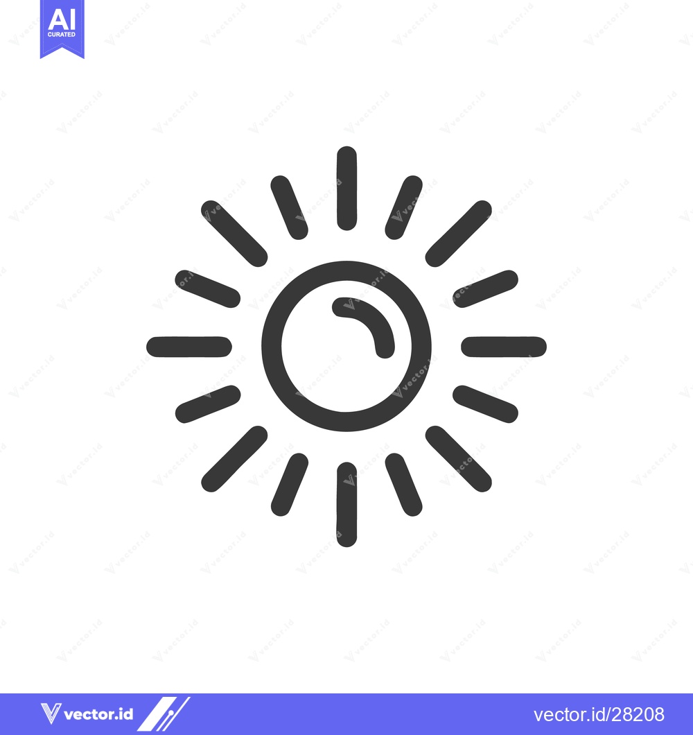 Premium Vector dari Minimalist Sun Icon: Simple, Bold, and Radiating Warmth on White