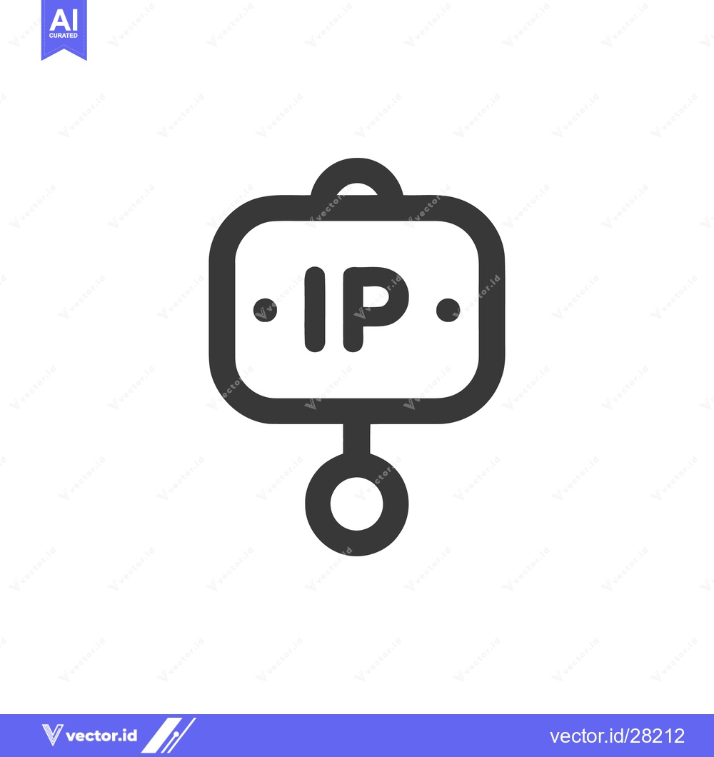 Premium Vector of Minimalist IP Address Icon: Network Protocol Symbol in Bold Outline