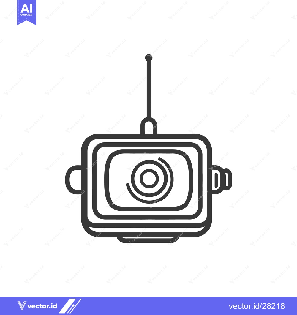 Premium Vector dari A black and white illustration of a simple surveillance camera