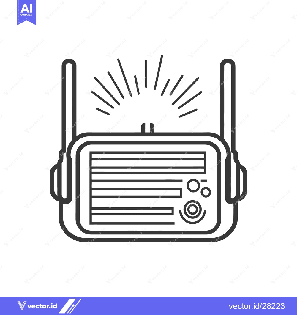 Premium Vector dari An abstract black and white illustration of a radio device