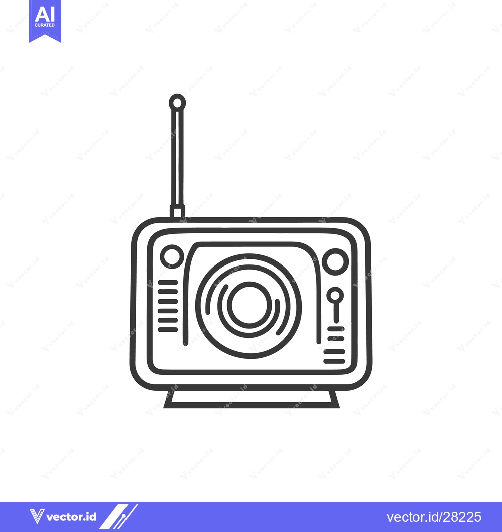 Premium Vector dari A simple illustration of a vintage style television set