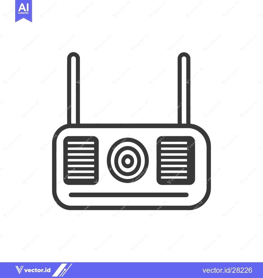 Premium Vector dari Simple illustration of a modern wireless network router device