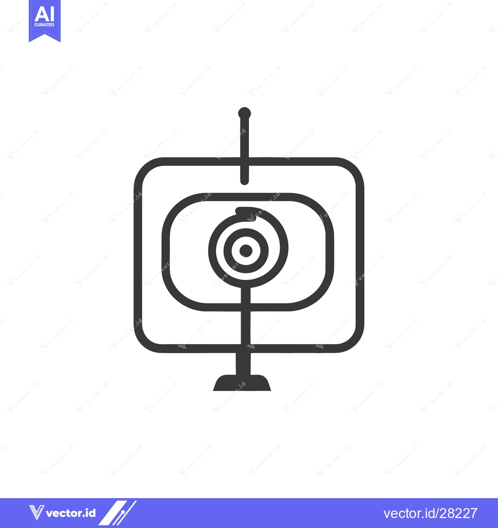 Premium Vector dari A simple illustration depicts a security camera in monochrome