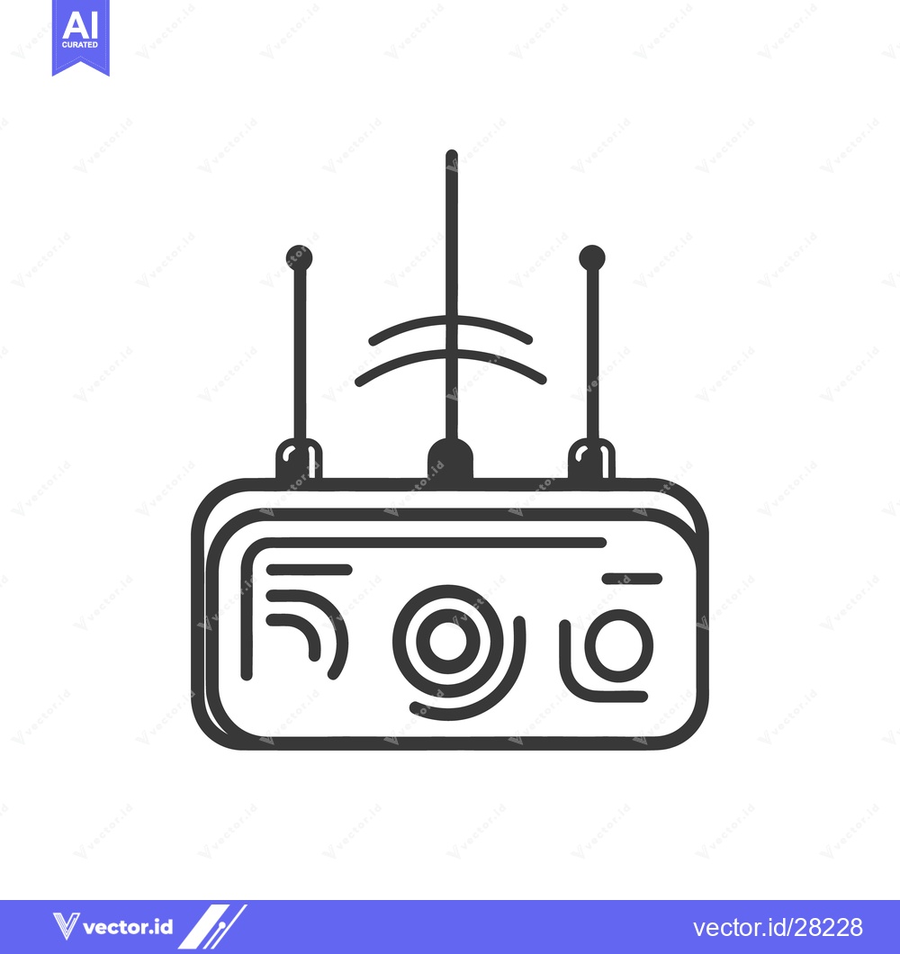 Premium Vector of A simple line art depiction of a remote control device