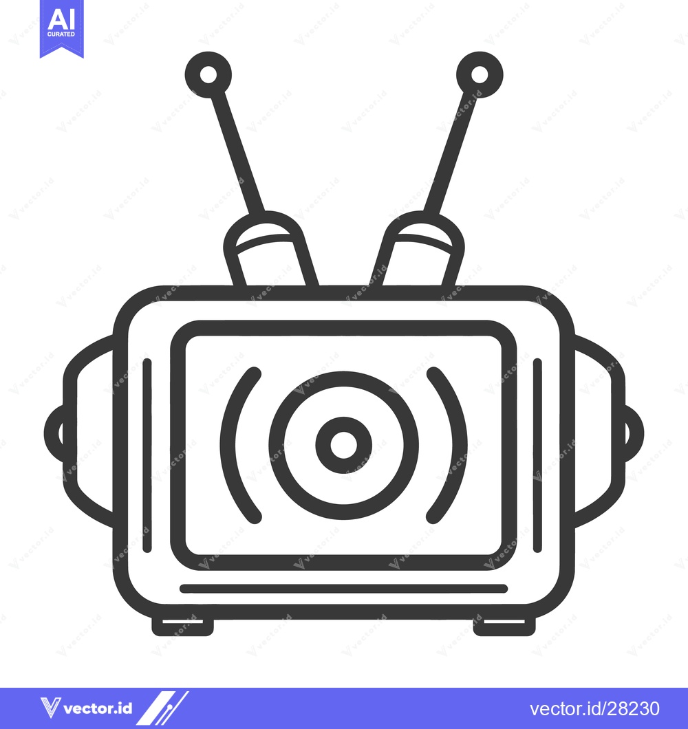 Premium Vector of A retro stylized television set illustration with two antennas on top