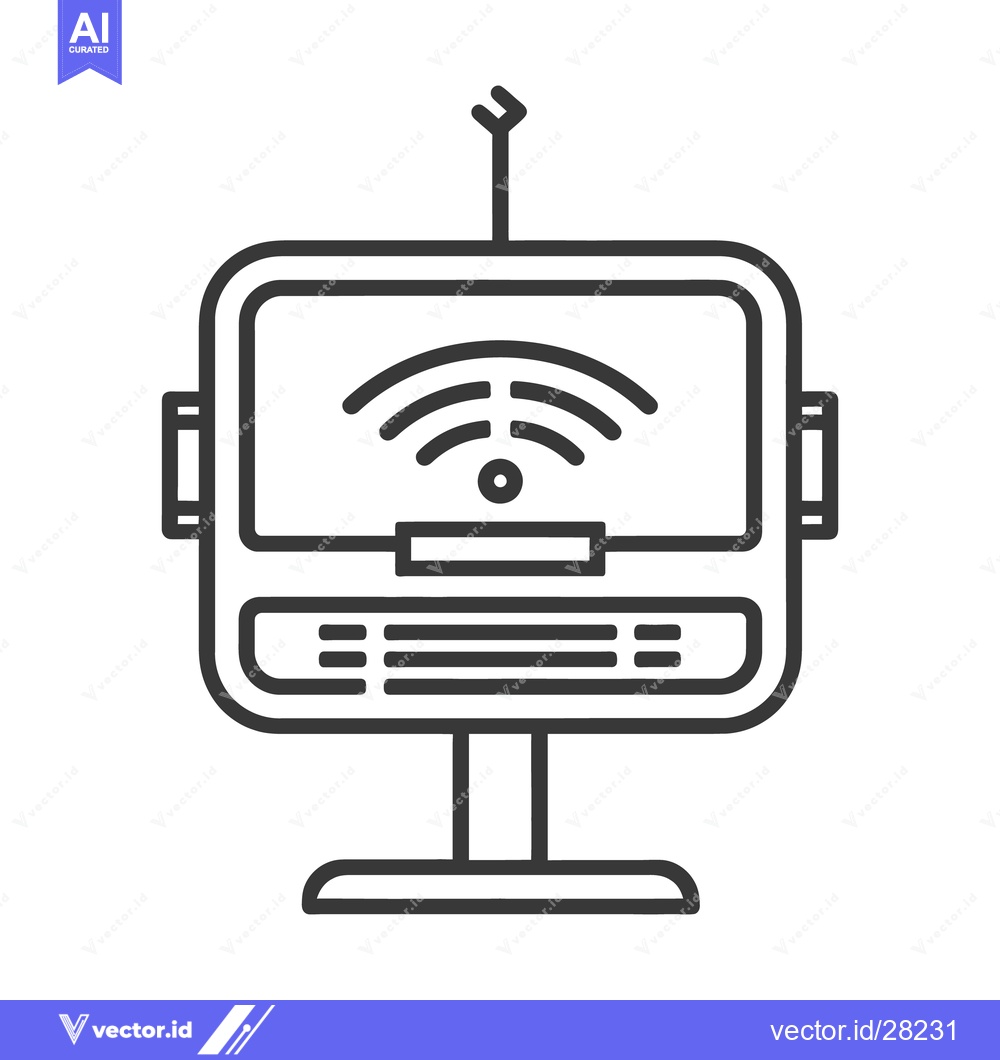 Premium Vector of A simple black and white illustration of a television screen