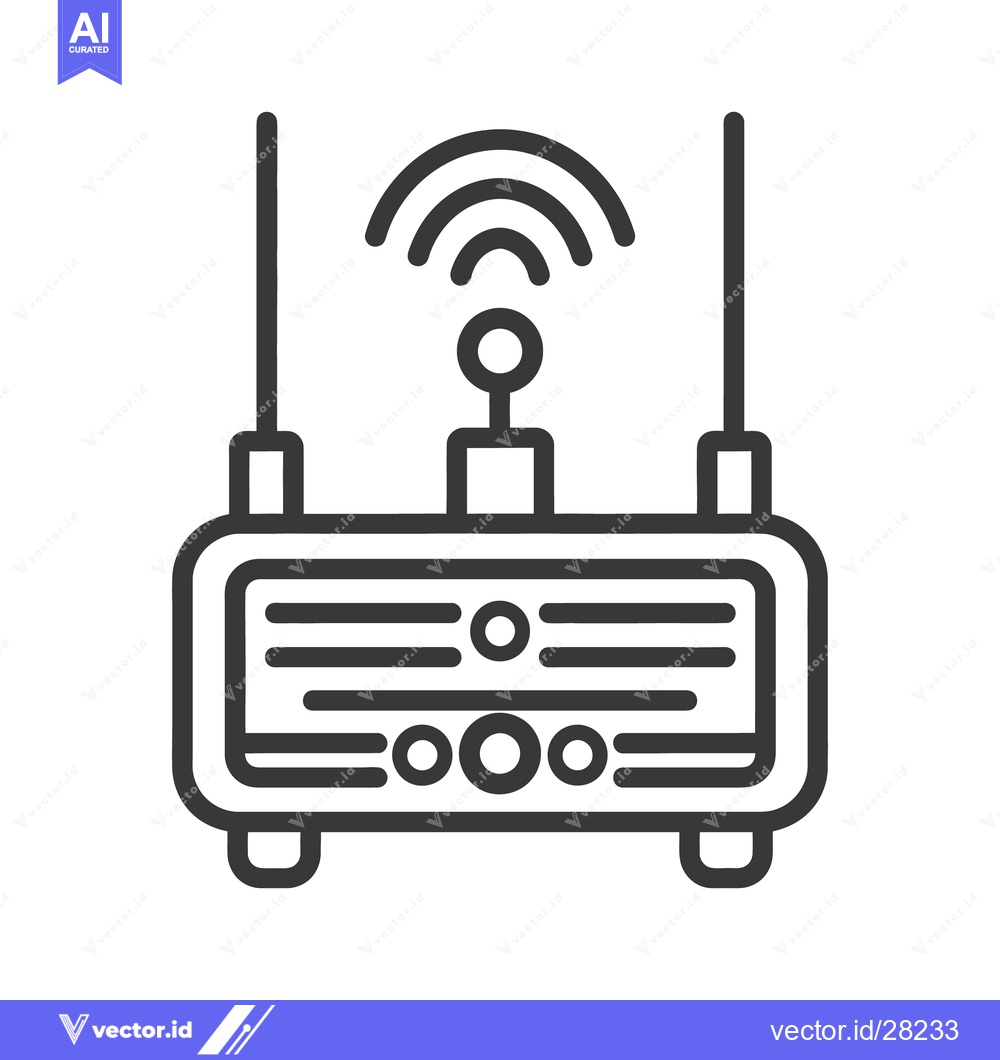 Premium Vector dari A simple outlined illustration depicting a wireless network router